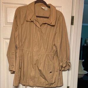 Chico's Tan Utility Jacket Lightweight Casual Style